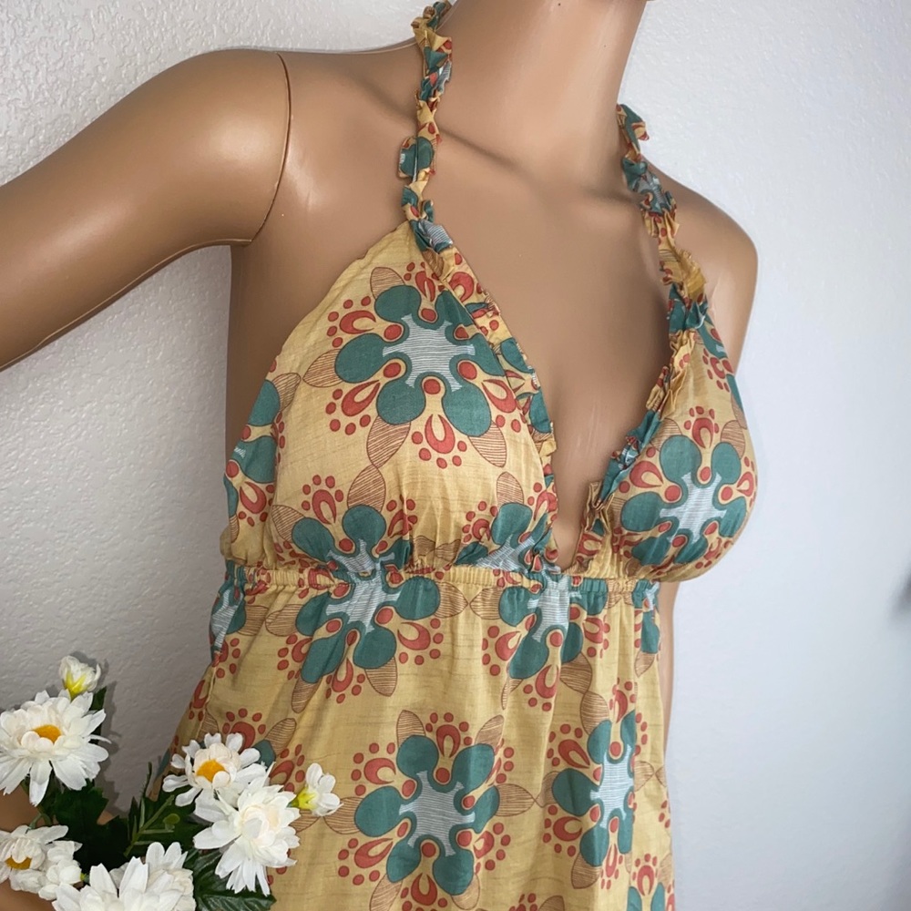 BCBGeneration Ruffle Floral Print Halter Blouse - Picture 4 of 8